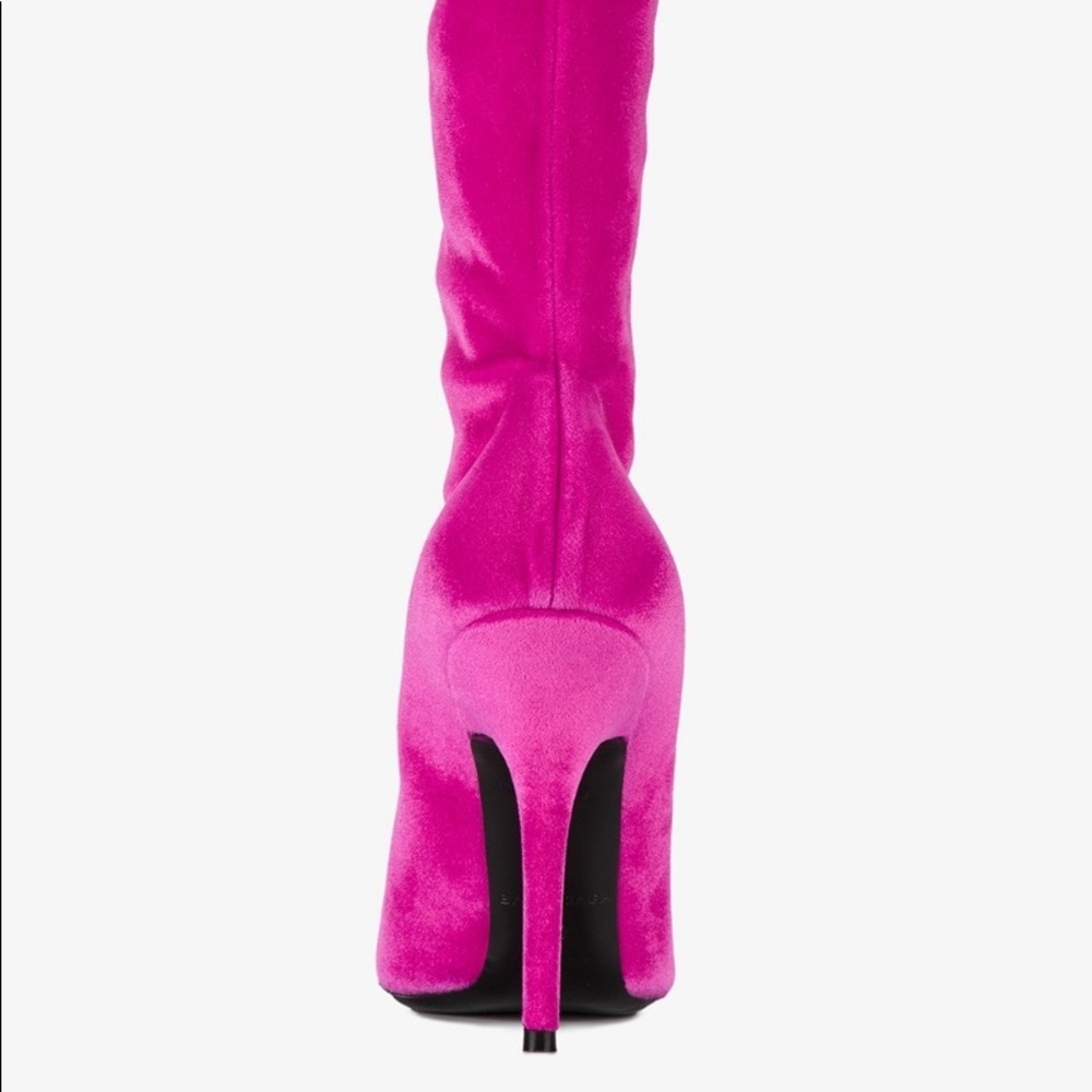 Balenciaga Knife Boots - Pink Velvet sz 38 - Picture 4 of 9